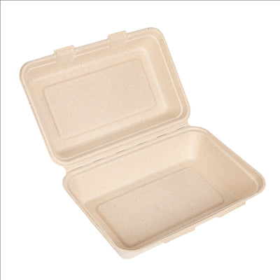 COQUILLES "L" 'BIONIC' 1 L 16x24x7,5 CM NATUREL BAGASSE (400 UNITÉS)