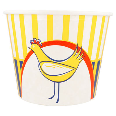 CONTAINERS POULET + COUVERCLES 4500 ML 15PE + 380 + 18PE G/M2 Ø 21,6/16x16,8 CM BLANC CARTON (120 UNITÉS)