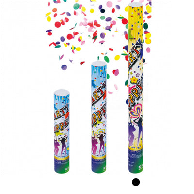 12 TUBES CONFETTI SHOOTER  60 (h) CM ASSORTI (1 UNITÉ)