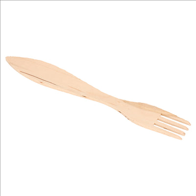 FOURCHETTES À POISSONS SOUS SACHETS CELOFAN 15 CM NATUREL BOIS (100 UNITÉS)