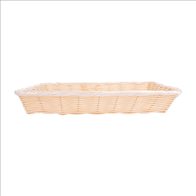 CORBEILLES SIMILAIRE OSIER RECTANGULAIRES 36x25x7,5 CM NATUREL PP (12 UNITÉS)