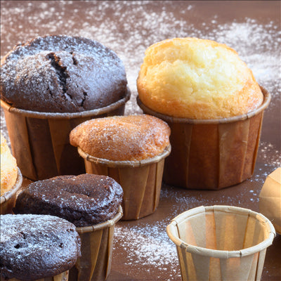 POTS TRAITEUR PAPIER PLISSÉ 60 ML 80 G/M2 Ø5,5/3,9x3,5 CM NATUREL PARCH.INGRAISSABLE (1000 UNITÉS)