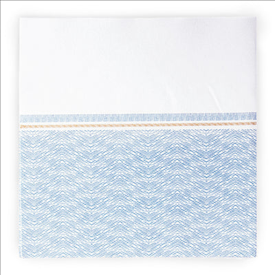 SERVIETTES 'LIKE LINEN - AZUR' 70 G/M2 40x40 CM BLANC/BLEU SPUNLACE (600 UNITÉS)