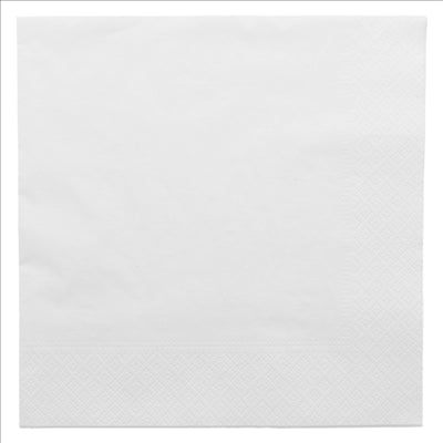 SERVIETTES ECOLABEL 2 PLIS 18 G/M2 39x39 CM BLANC OUATE (1600 UNITÉS)