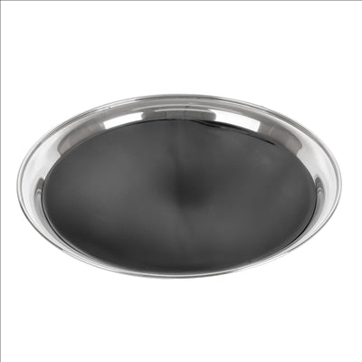 PLATEAUX SERVEUR Ø 40 CM ARGENTE INOX (10 UNITÉS)
