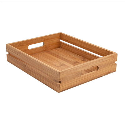 BOÎTE PORTABLE 32,5x26,5x7 CM NATUREL BAMBOU (1 UNITÉ)