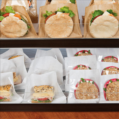 RÉCIPIENTS AVEC BASE ET FENÊTRE 'KANGOO PACK' 40 G/M2 + 15 PP 14+3x16/12 CM NATUREL KRAFT (100 UNITÉS)