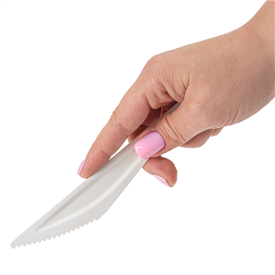 COUTEAUX 'PAPER CUTLERY' 960 G/M2 15,8 CM BLANC PAPIER (50 UNITÉS)