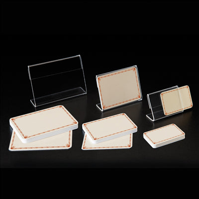 10 U. ÉTIQUETTES LISERÉ MARRON 8x6x0,1 CM CREME PVC (1 UNITÉ)