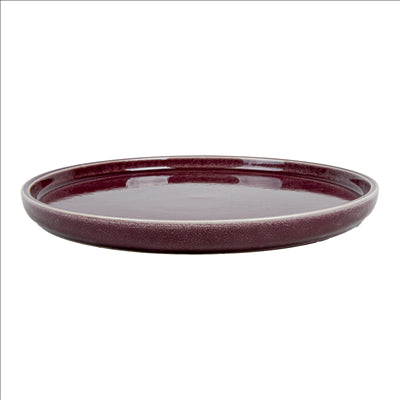 ASSIETTES 'AKALA' Ø21x2 CM BORDEAUX STONEWARE (6 UNITÉS)