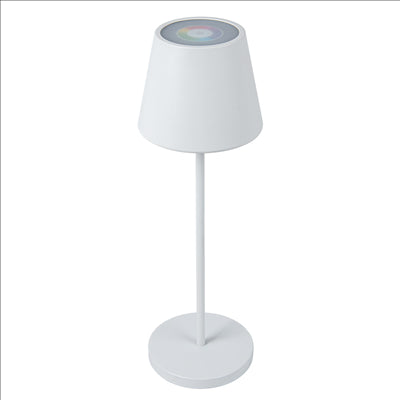 LAMPE LED SANS FIL + VARIATEUR 4000 mAH Ø 11x35 CM BLANC METAL (1 UNITÉ)