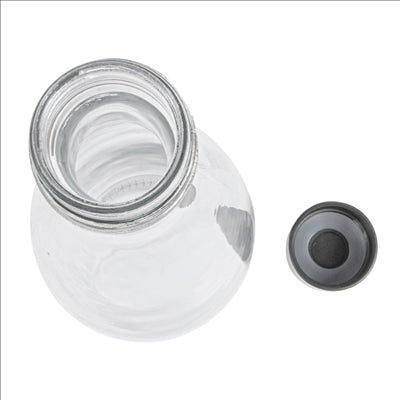 BOUTEILLE + COUVERCLE INOX 'WAKI GLASS' 930 ML Ø9x32 CM TRANSPARENT VERRE (24 UNITÉS)