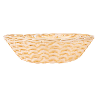 CORBEILLES SIMILAIRE OSIER RONDES Ø 25x7 CM NATUREL PP (12 UNITÉS)