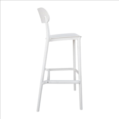 TABOURET HAUT AVEC DOSSIER 'SUPRA-TEK' 52x46x102 CM BLANC PP (4 UNITÉS)