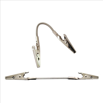 PORTE ÉTIQUETTES DOUBLE "ALLIGATOR" 1x15,5 (h) CM ARGENTE INOX (12 UNITÉS)