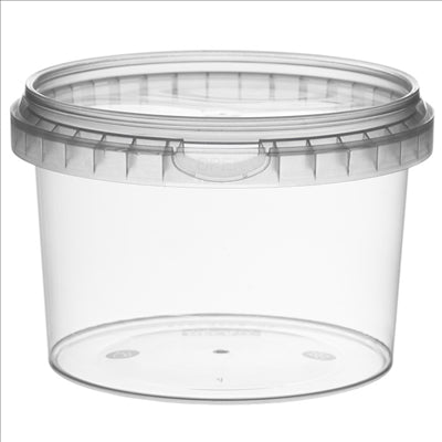 RÉCIPIENTS INVIOLABLES + COUVERCLES 565 ML Ø 11,8x8 CM TRANSPARENT PP (268 UNITÉS)