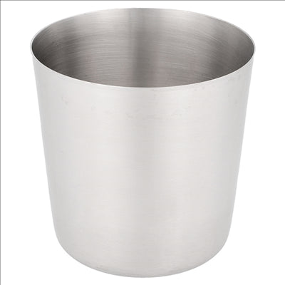 MINI RÉCIPIENTS À FRITES CLASSIQUES, LISSES Ø 8,5x8,5 CM ARGENTE INOX (12 UNITÉS)