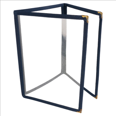 MENU "AMÉRICAIN" DIN-A5 3 CORPS BLEU PVC (1 UNITÉ)