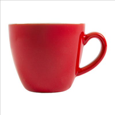 TASSES CAFÉ 'AKALA' 80 ML Ø6,3/3,5x6 CM ROUGE/BLANC PORCELAINE (6 UNITÉS)