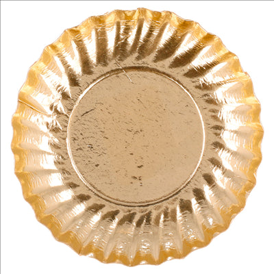 MINI PLATEAUX  400 G/M2 Ø 9 CM DORE CARTON (100 UNITÉS)
