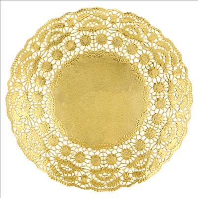 DENTELLES RONDES MÉTALISÉES  40 G/M2 + 20 G/M2 Ø 21,5 CM DORE LITOS MET. (100 UNITÉS)