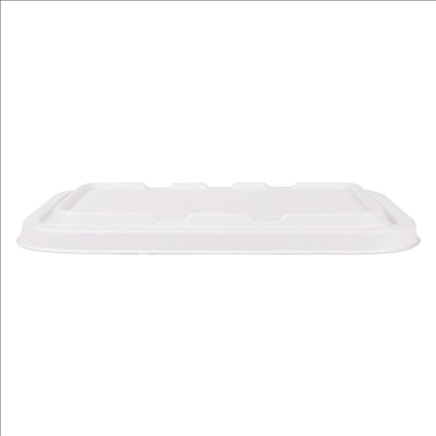 COUVERCLES POUR RÉFÉRENCES 221.38/39 'BIONIC' 22,2x14,7x1,2 CM BLANC BAGASSE (600 UNITÉS)