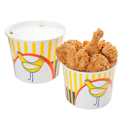 CONTAINERS POULET + COUVERCLES 2550 ML 15PE + 380 + 18PE G/M2 Ø 18,9/14,7x14,5 CM BLANC CARTON (300 UNITÉS)
