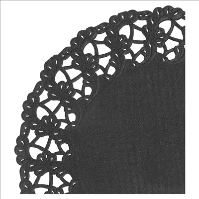 DENTELLES RONDES AJOURÉES 40 G/M2 Ø 14 CM NOIR PAPIER (250 UNITÉS)