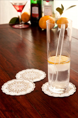 DESSOUS DE VERRE 9 PLIS 8x18 G/M2 + (30+12) G/M2 Ø9 CM BLANC OUATE (3000 UNITÉS)