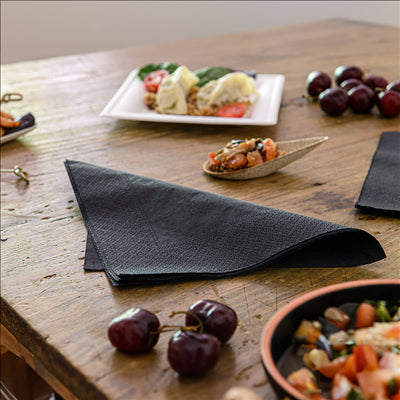 SERVIETTES ECOLABEL 2 PLIS 18 G/M2 39x39 CM NOIR OUATE (1600 UNITÉS)