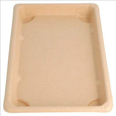 BOÎTES SUSHI 'BIONIC' 21,3x13,3x1,5 CM NATUREL BAGASSE (800 UNITÉS)