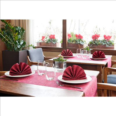 "TÊTE-À-TÊTE" PRÉ. 120CM (20 FEU.) 'PARK AVENUE' 55 G/M2 0,40x24 M BORDEAUX AIRLAID (6 UNITÉS)