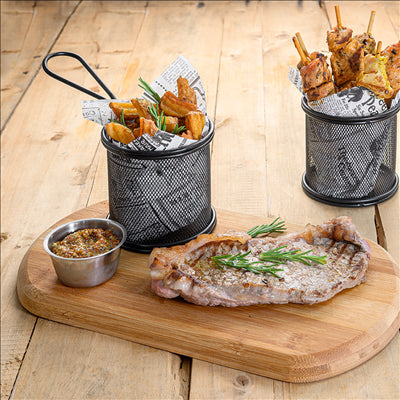 MINI FRITEUSES RONDES 'ARTINOX' Ø 9x8 CM NOIR ACIER (6 UNITÉS)