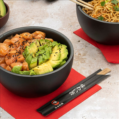 BAGUETTES CHINOISES EN SACHET 19,5 CM BAMBOU FONCÉ (1000 UNITÉS)