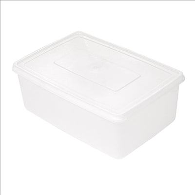 RÉCIPIENT ALIMENTS + COUVERCLE INCORPORÉ 3150 ML 26x18x10 CM BLANC PP (1 UNITÉ)
