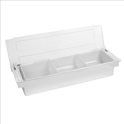 DISTRIBUTEUR À CONDIMENTS 3 COMPART. 49,5x15,7x9 CM CHROME PS (1 UNITÉ)