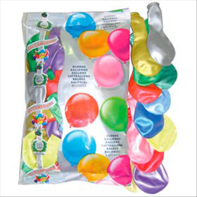 BALLONS MÉTALLISÉS  Ø 28 CM ASSORTI LATEX (100 UNITÉS)