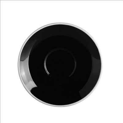 SOUCOUPES CAFÉ 'AKALA' Ø12,4x2 CM NOIRE/BLANC PORCELAINE (6 UNITÉS)