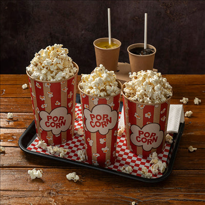 RÉCIPIENTS POUR POP-CORN 1380 ML 230 +20 PE G/M2 Ø 12/8,8x17,5 CM KRAFT (500 UNITÉS)