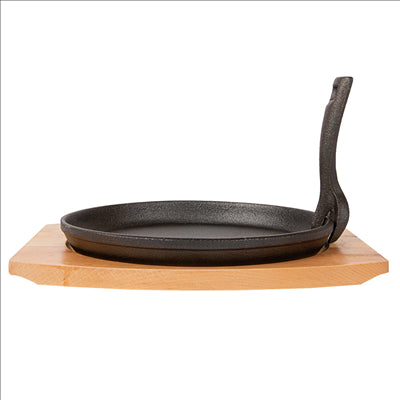 ASSIETTE CHAMPÊTRE + SUPPORT EN BOIS Ø 22 CM NOIR FER (8 UNITÉS)