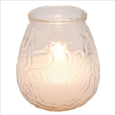 BOUGIES EN VERRE ANTITABAC 'MONARCH' 9,5x9,5 CM TRANSPARENT PARAFFINE (24 UNITÉS)