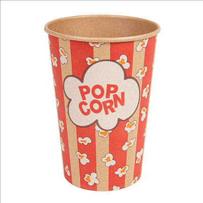 RÉCIPIENTS POUR POP-CORN 1380 ML 230 +20 PE G/M2 Ø 12/8,8x17,5 CM KRAFT (500 UNITÉS)