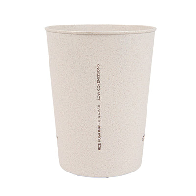 VERRES RÉUTILISABLES 500 ML Ø9/6,9x11,5 CM NATUREL RICE HUSK BIOCOMPOSITE (312 UNITÉS)