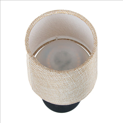 LAMPE LED SANS FIL 3 NIVEAUX 4000 mAH Ø 12,5x33 CM NOIR/NATUREL METAL (1 UNITÉ)