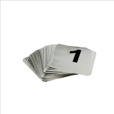 NUMÉROS DE TABLE DU 26 AU 50 9,5x8,8 CM ARGENTE INOX (1 UNITÉ)
