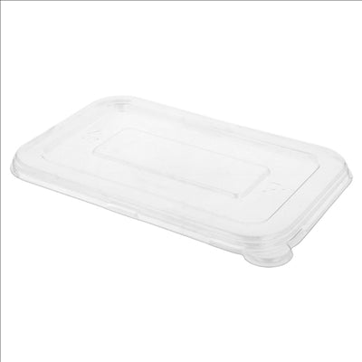 COUVERCLES BAS POUR RÉFÉRENCES 221.36-221.37 'BIONIC' 18,8x12,8x0,9 CM TRANSPARENT PET (600 UNITÉS)