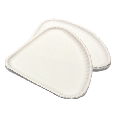 ASSIETTES TRIANGULAIRES 300 G/M2 30x21 CM BLANC CARTON (500 UNITÉS)