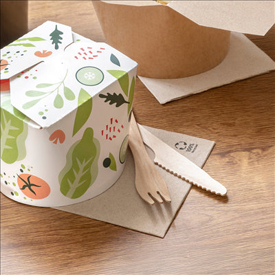 FOURCHETTES 'CURVE' 18,3 CM NATUREL BOIS (100 UNITÉS)