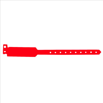 BRACELETS INVIOLABLES 25 CM ROUGE PVC (100 UNITÉS)