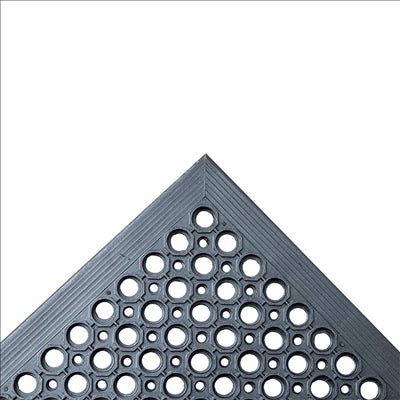 TAPIS ANTI-FATIGUE 'DRAINAGE' 152,4x91,4x1,2 CM NOIR GOMME (1 UNITÉ)